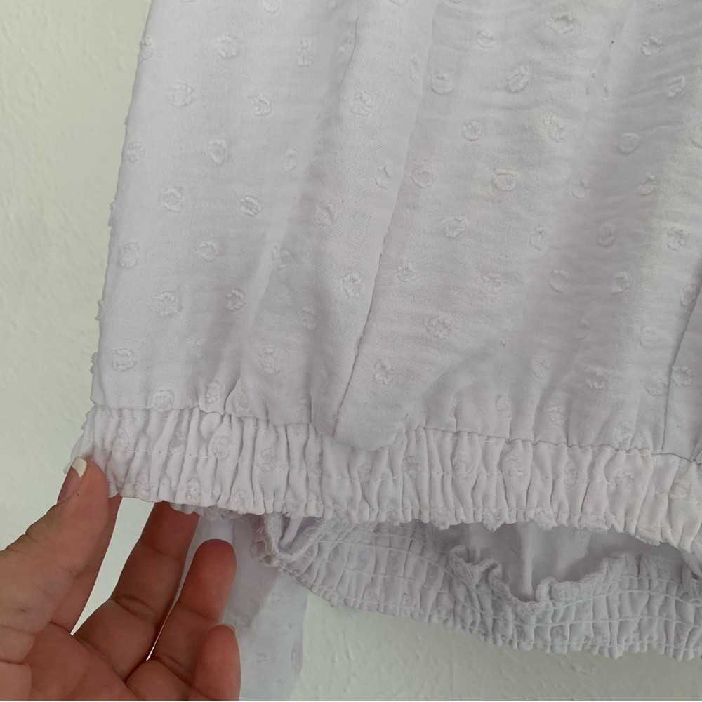 Lane Bryant White Swiss Dot Wrap Boho Top Minimal… - image 3